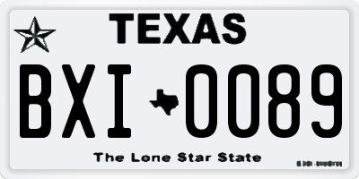 TX license plate BXI0089