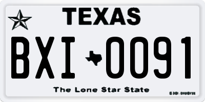 TX license plate BXI0091
