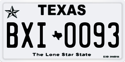 TX license plate BXI0093