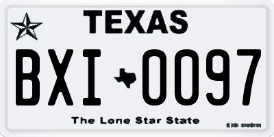TX license plate BXI0097