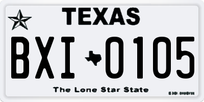 TX license plate BXI0105