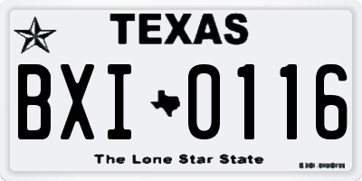 TX license plate BXI0116