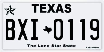 TX license plate BXI0119
