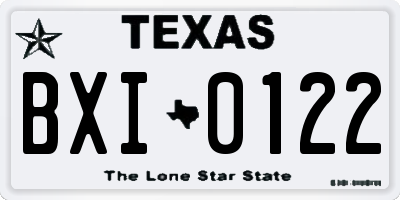 TX license plate BXI0122
