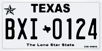 TX license plate BXI0124