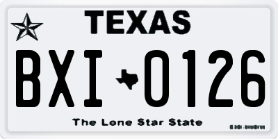 TX license plate BXI0126