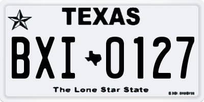 TX license plate BXI0127