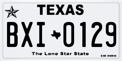 TX license plate BXI0129