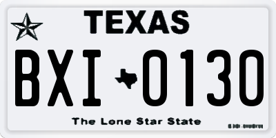 TX license plate BXI0130