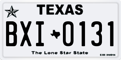 TX license plate BXI0131