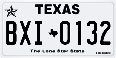 TX license plate BXI0132
