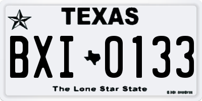 TX license plate BXI0133