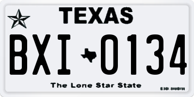 TX license plate BXI0134