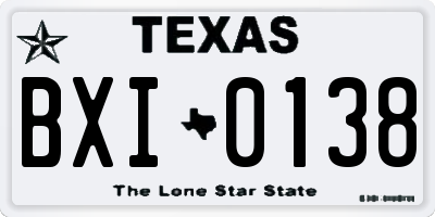 TX license plate BXI0138