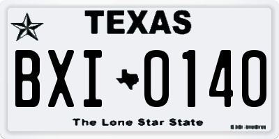 TX license plate BXI0140