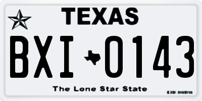 TX license plate BXI0143