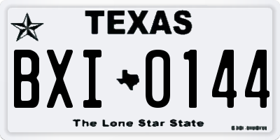 TX license plate BXI0144