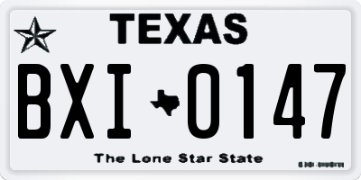 TX license plate BXI0147