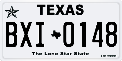 TX license plate BXI0148