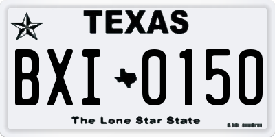 TX license plate BXI0150