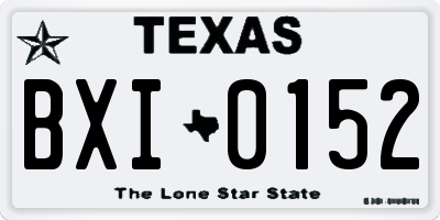 TX license plate BXI0152