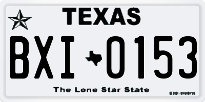 TX license plate BXI0153