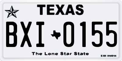 TX license plate BXI0155