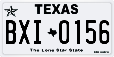 TX license plate BXI0156