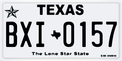 TX license plate BXI0157