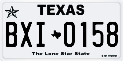TX license plate BXI0158