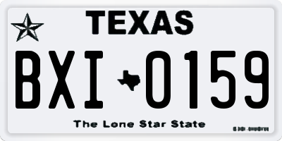 TX license plate BXI0159