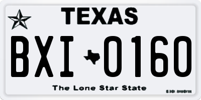 TX license plate BXI0160