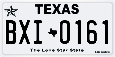 TX license plate BXI0161