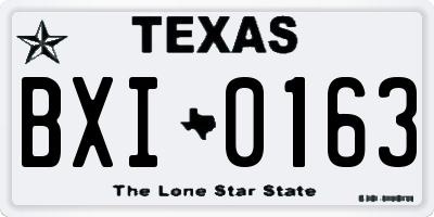 TX license plate BXI0163