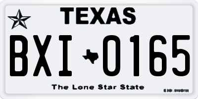 TX license plate BXI0165