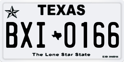 TX license plate BXI0166