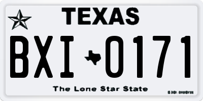 TX license plate BXI0171