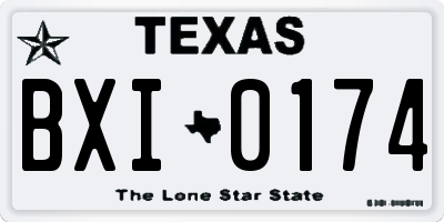 TX license plate BXI0174