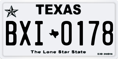 TX license plate BXI0178