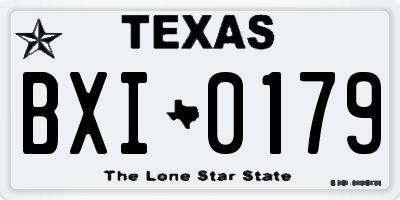 TX license plate BXI0179