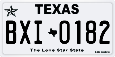 TX license plate BXI0182