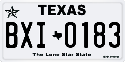 TX license plate BXI0183