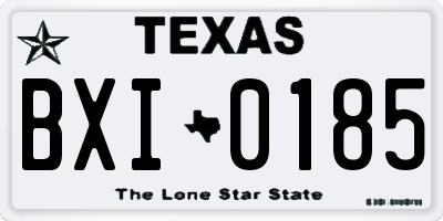 TX license plate BXI0185
