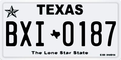 TX license plate BXI0187