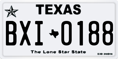 TX license plate BXI0188