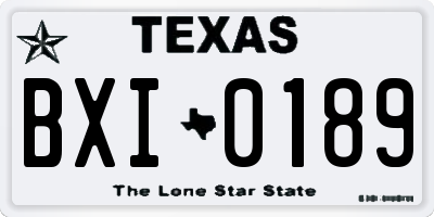 TX license plate BXI0189