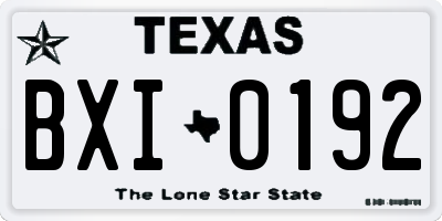 TX license plate BXI0192