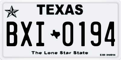 TX license plate BXI0194