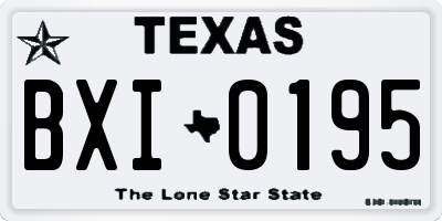 TX license plate BXI0195