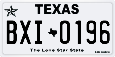 TX license plate BXI0196